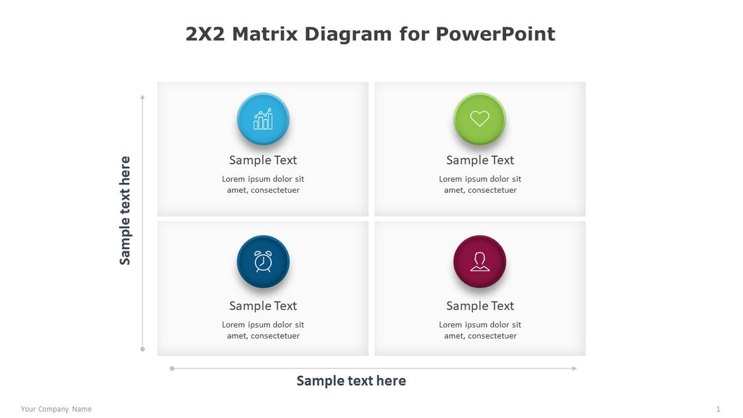 2X2 Matrix Multicolor Diagram for PowerPoint-01