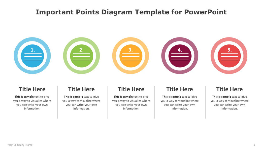 Important Points Multicolor Diagram Template for PowerPoint-01